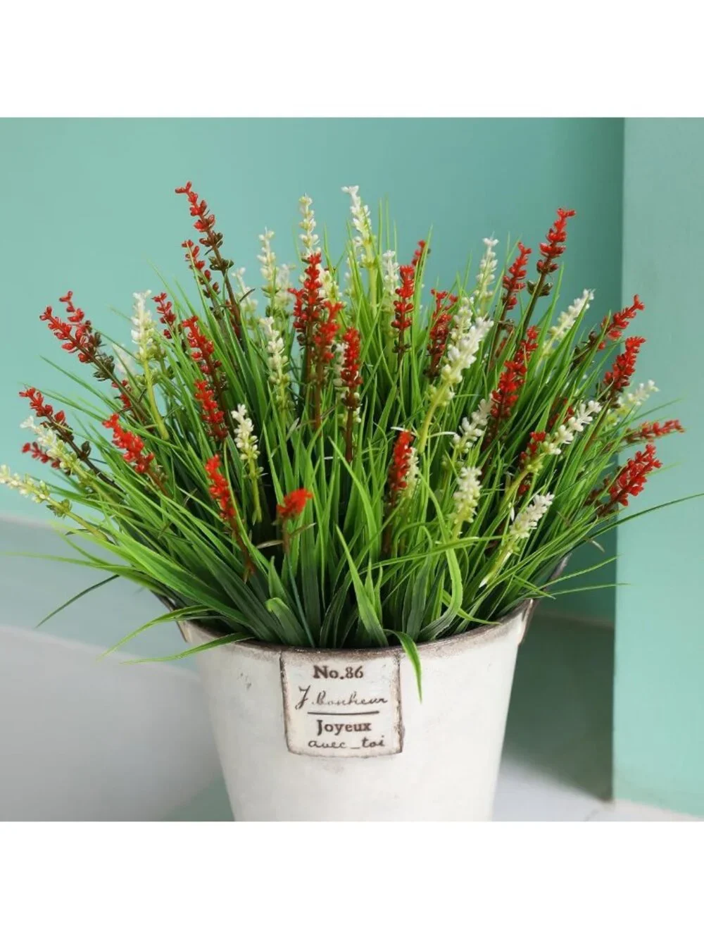 Vibrant Red Artificial Flowers - 12 Bundles of Faux Outdoor Plants for Yard
